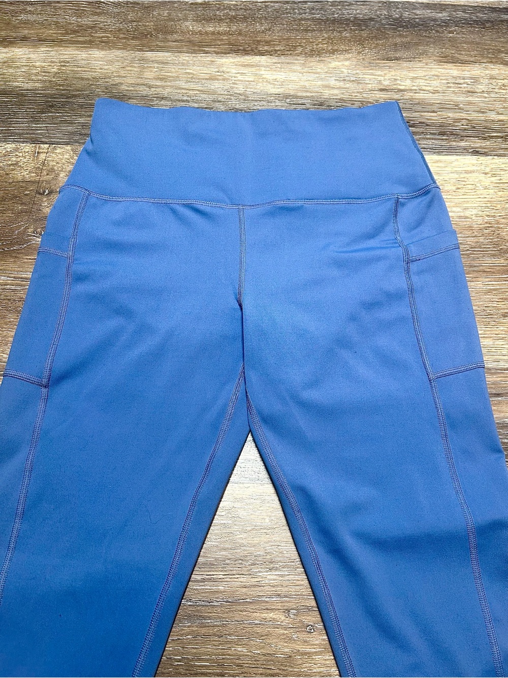 Blue High Waisted Pocket Leggings – Athletic/Yoga Pants